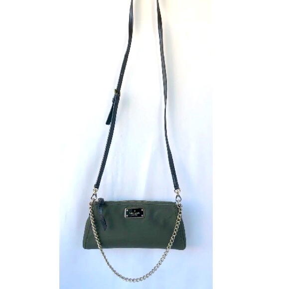⭐️HPx2⭐️EUC KATE SPADE Hunter Green Small 2-Way Crossbody Handbag w/ Gold Chain - Picture 3 of 13